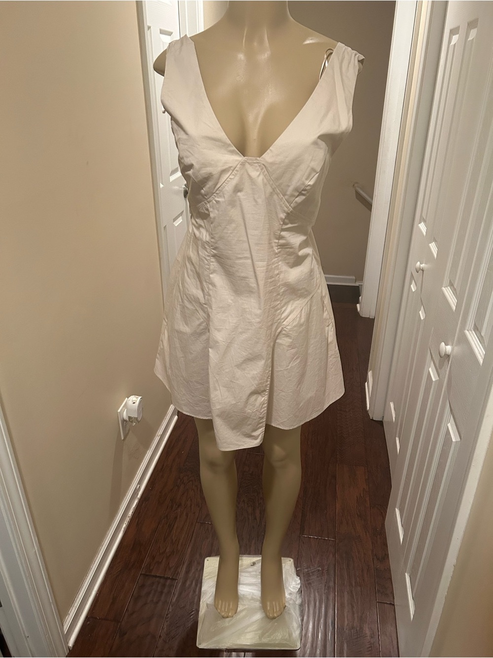 Elodie White V-Neck Mini Dress
